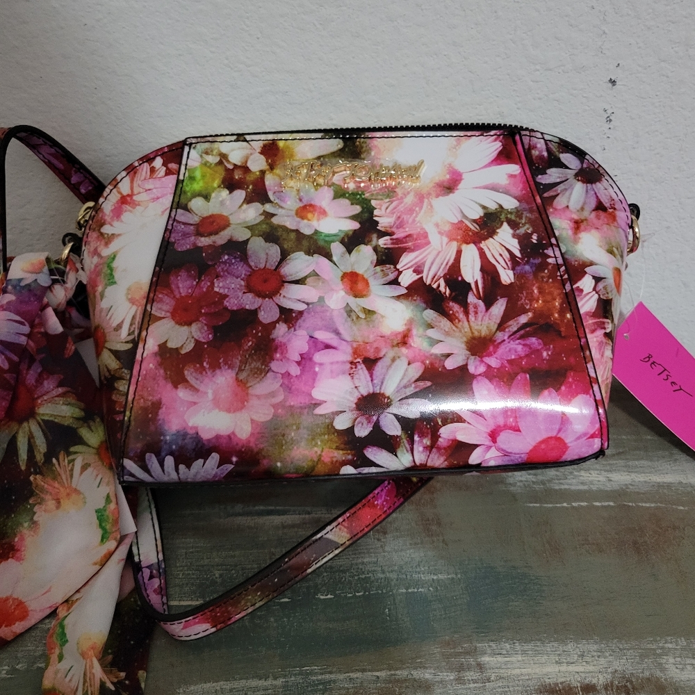 Betsey Johnson XO Anaya Crossbody with Scarf & Chain Strap